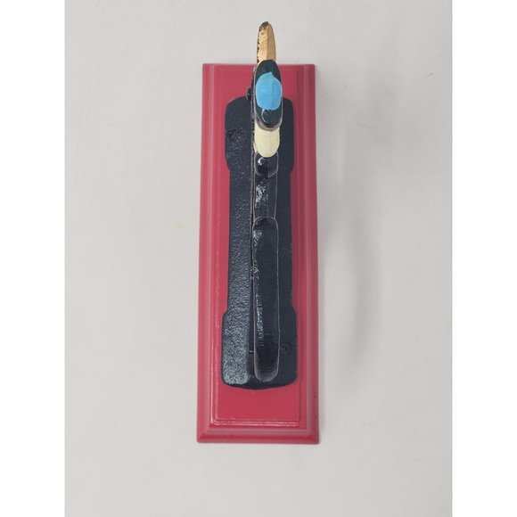 Vintage Cast Iron Nutcracker Soldier Paul Revere Hand Painted On Wood‎ Base - Picture 6 of 11